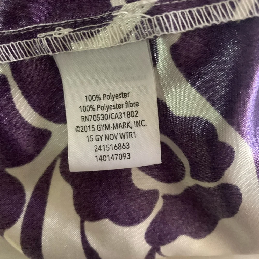 Gymboree Dress size 12-18 months, layered cream top purple abstract pattern